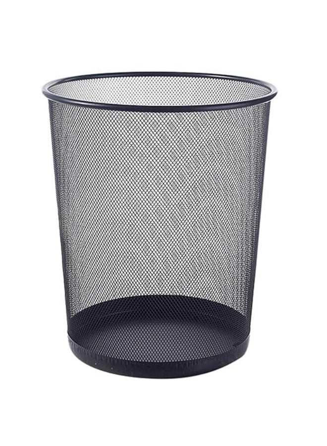 فيندكس سلة مهملات شبكية معدنية | سلة مهملات للمكتب والمنزل | سلة مهملات شبكية فولاذية متينة | تصميم أسود عصري - Image 1